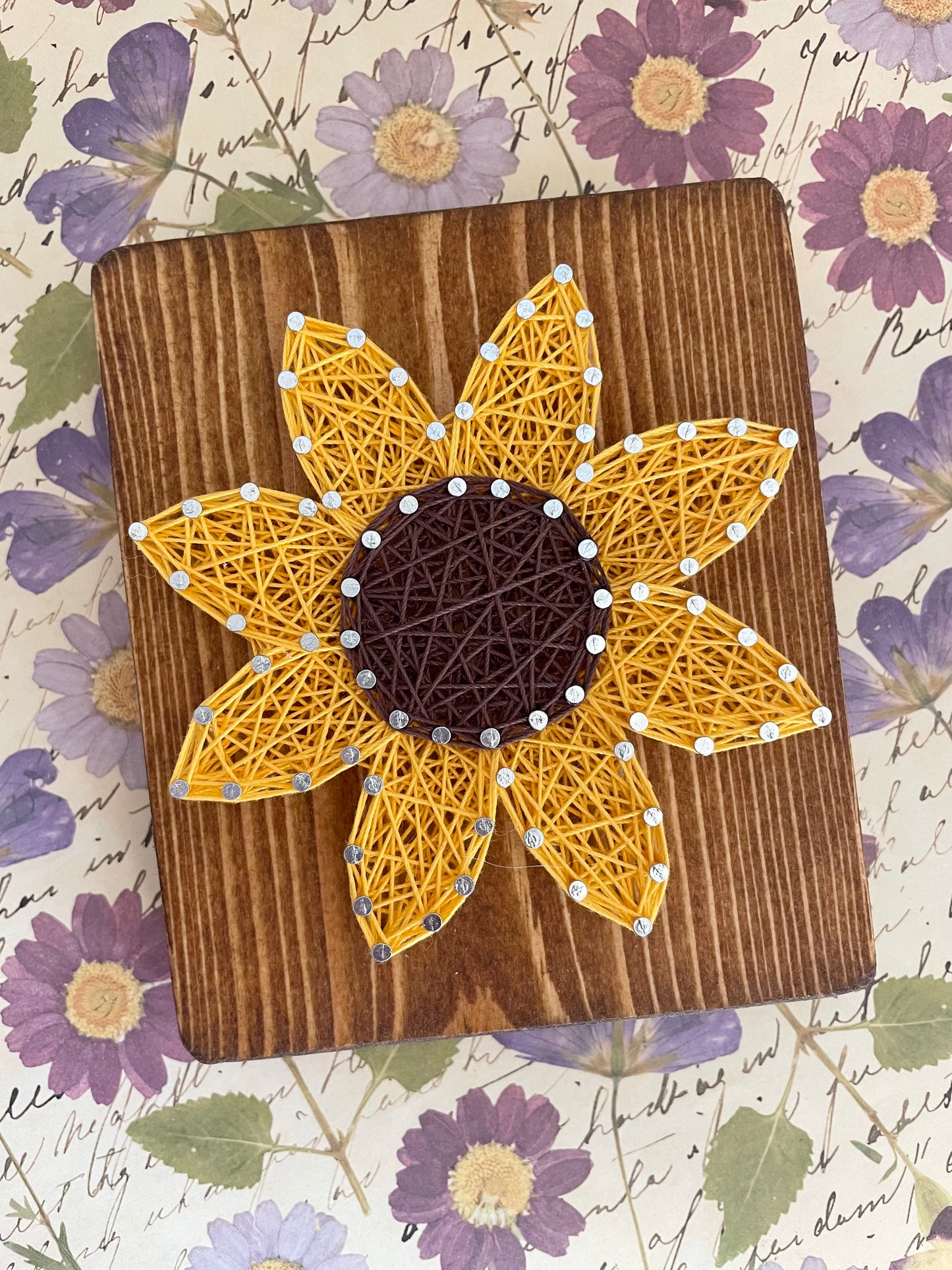 Sunflower String Art KIT, DIY Art Project, Make Your Own Art 